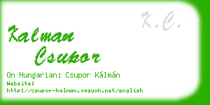 kalman csupor business card